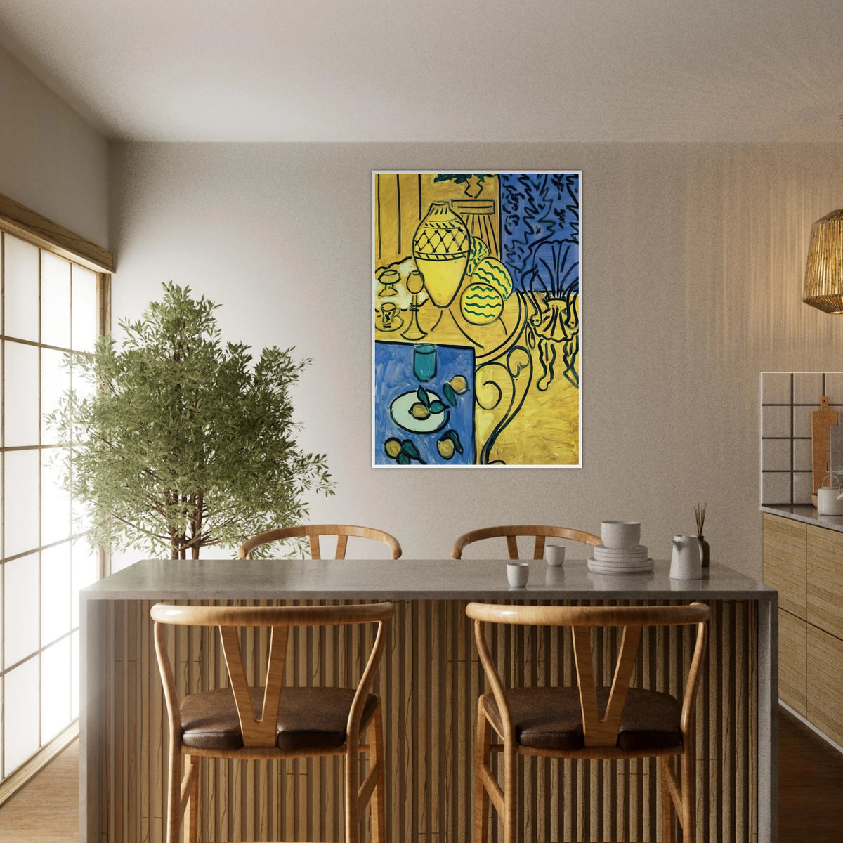 INTERIOR IN YELLOW 1946 Framed Poster | Henri Matisse Framed Prints Wall Art | Henri Matisse Print