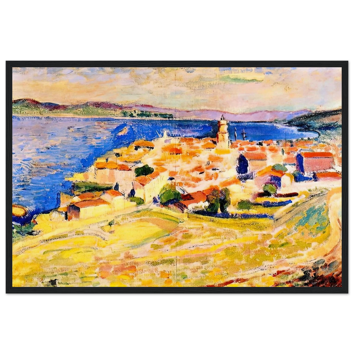 VIEW OF SAINT TROPEZ 1904 Framed Poster | Henri Matisse Framed Prints Wall Art | Henri Matisse Print