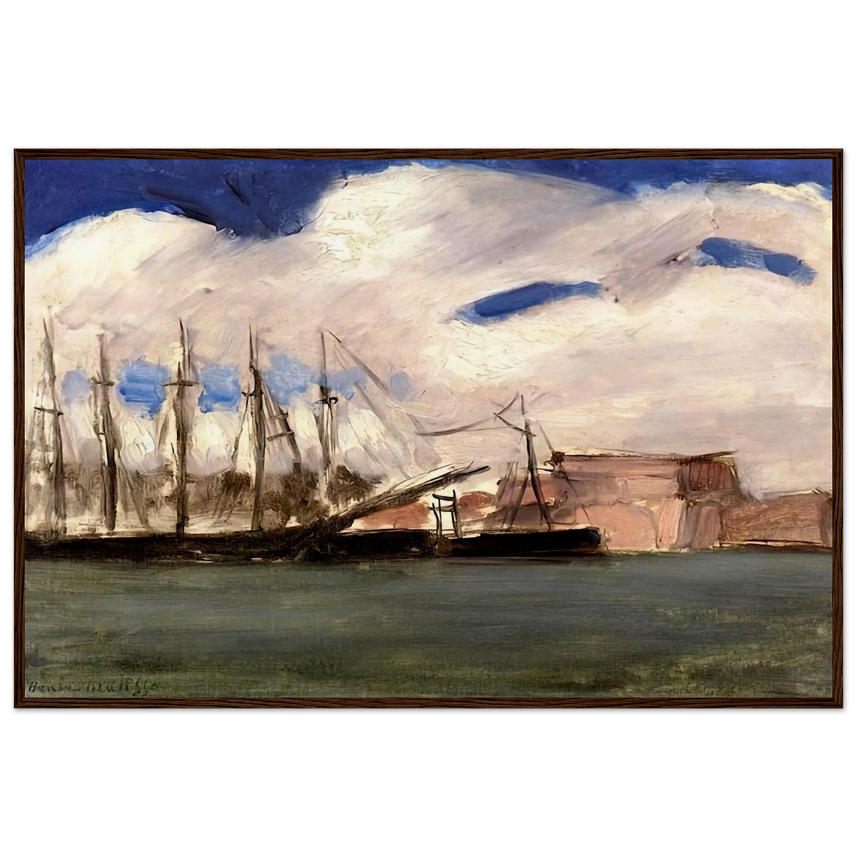 WHITE CLOUDS THE OLD PORT OF MARSEILLE 1918 Framed Poster | Henri Matisse Framed Prints Wall Art | Henri Matisse Print