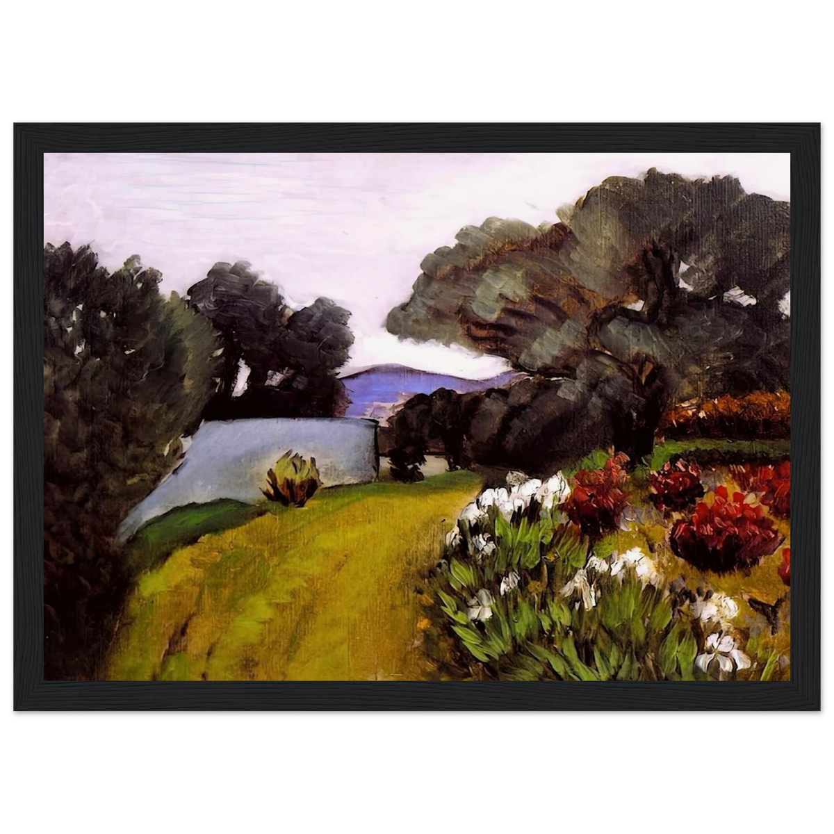 IN THE NICE COUNTRYSIDE GARDEN OF IRISES 1919 Framed Poster | Henri Matisse Framed Prints Wall Art | Henri Matisse Print