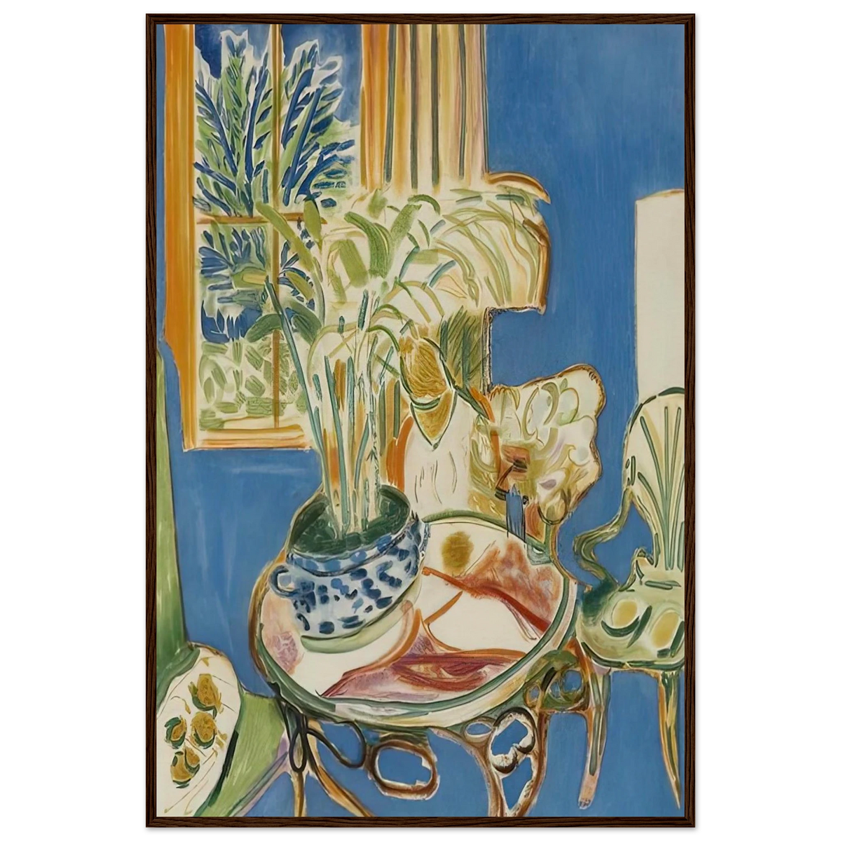 BLUE INTERIOR 1947 Framed Poster | Henri Matisse Framed Prints Wall Art | Henri Matisse Print