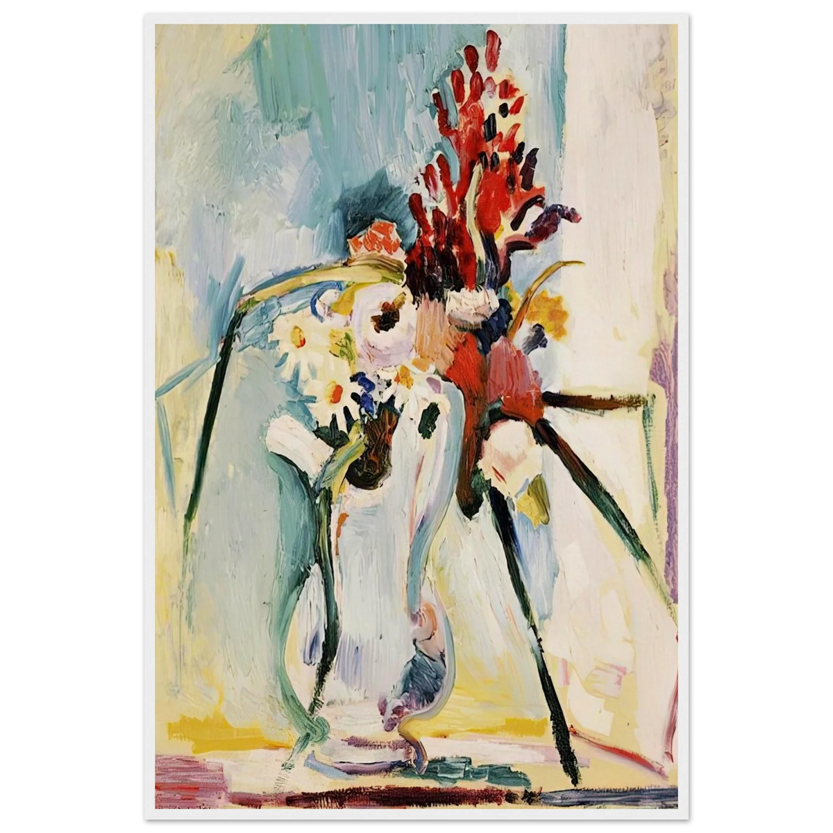 FLOWERS IN A PITCHER 1908 Framed Poster | Henri Matisse Framed Prints Wall Art | Henri Matisse Print