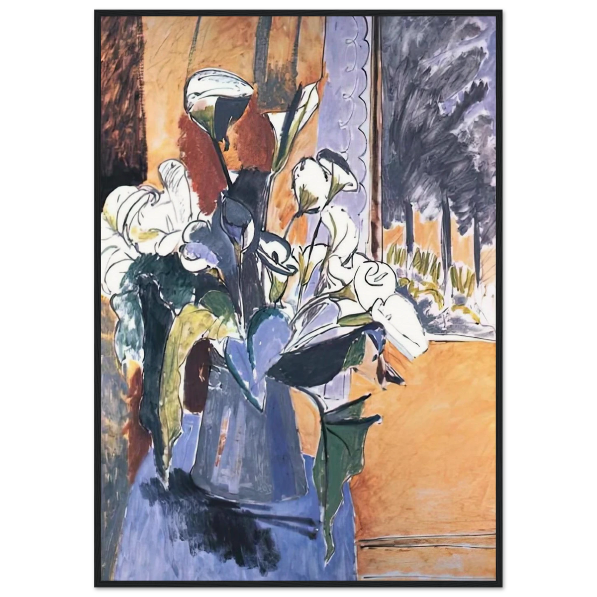 FLOWERS ON THE WINDOWSILL 1913 Framed Poster | Henri Matisse Framed Prints Wall Art | Henri Matisse Print