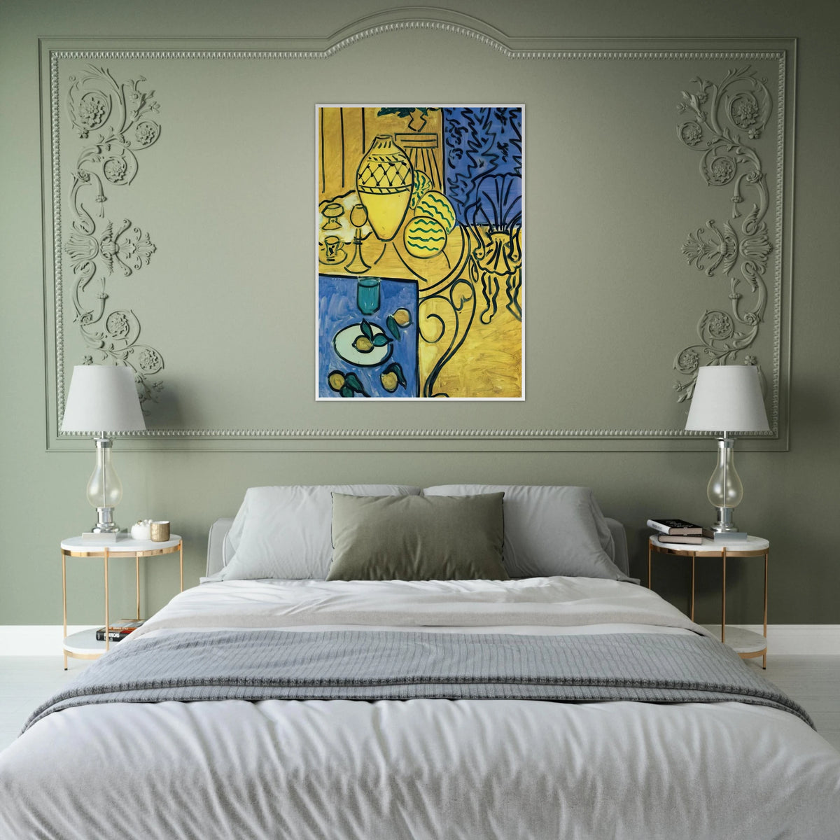 INTERIOR IN YELLOW 1946 Framed Poster | Henri Matisse Framed Prints Wall Art | Henri Matisse Print