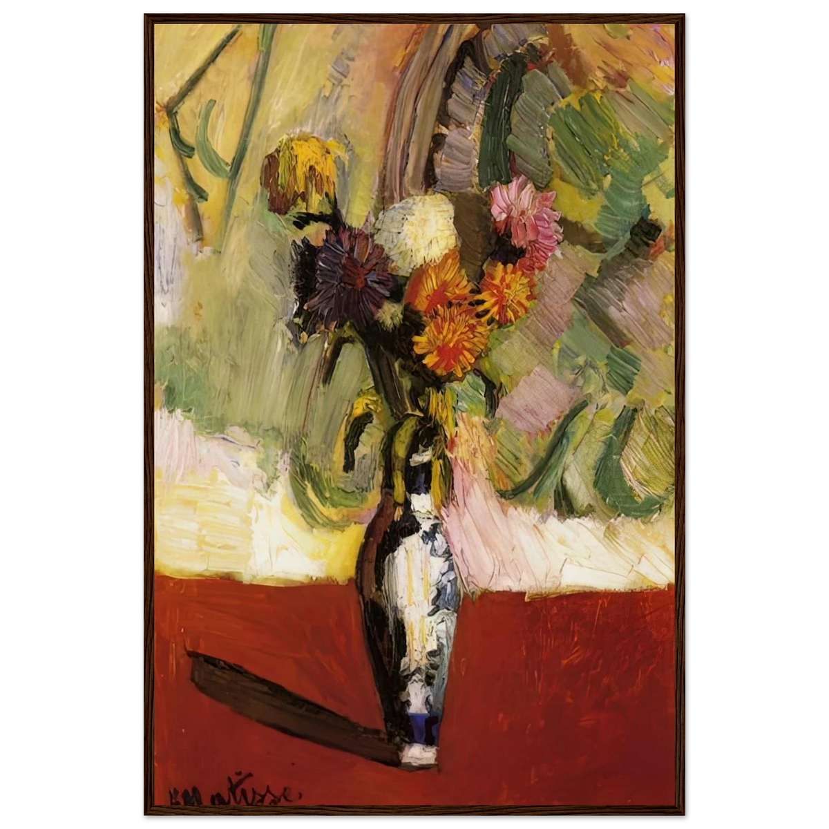 CHRYSANTHEMUMS IN A CHINESE VASE 1902 Framed Poster | Henri Matisse Framed Prints Wall Art | Henri Matisse Print