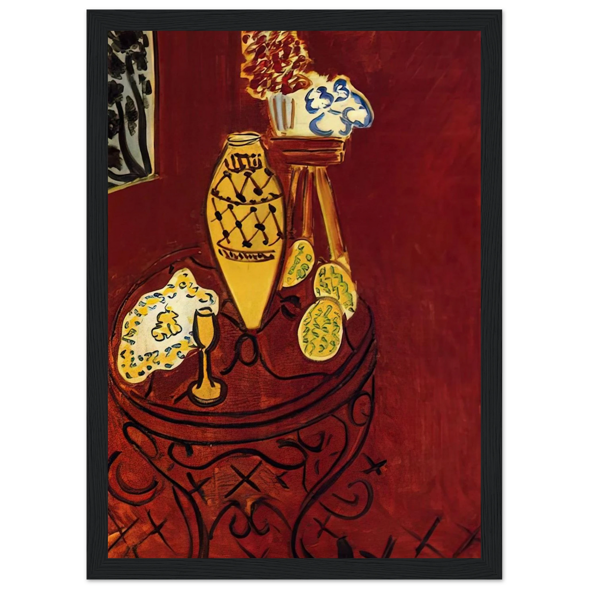 INTERIOR IN VENETIAN RED 1946 Framed Poster | Henri Matisse Framed Prints Wall Art | Henri Matisse Print