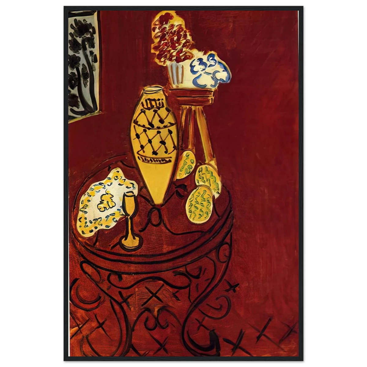 INTERIOR IN VENETIAN RED 1946 Framed Poster | Henri Matisse Framed Prints Wall Art | Henri Matisse Print