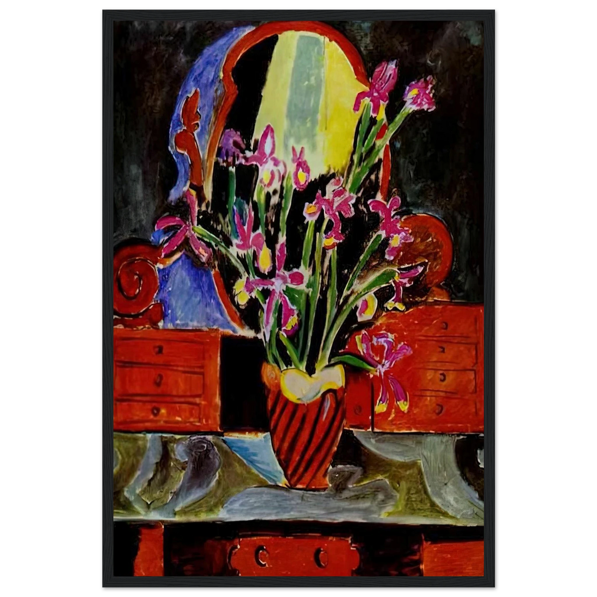 VASE OF IRISES 1912 Framed Poster | Henri Matisse Framed Prints Wall Art | Henri Matisse Print