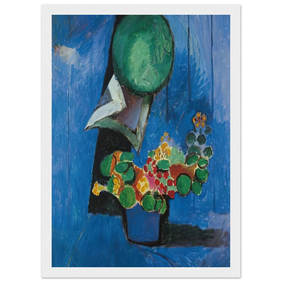 FLOWERS AND CERAMIC PLATE 1913 Framed Poster | Henri Matisse Framed Prints Wall Art | Henri Matisse Print