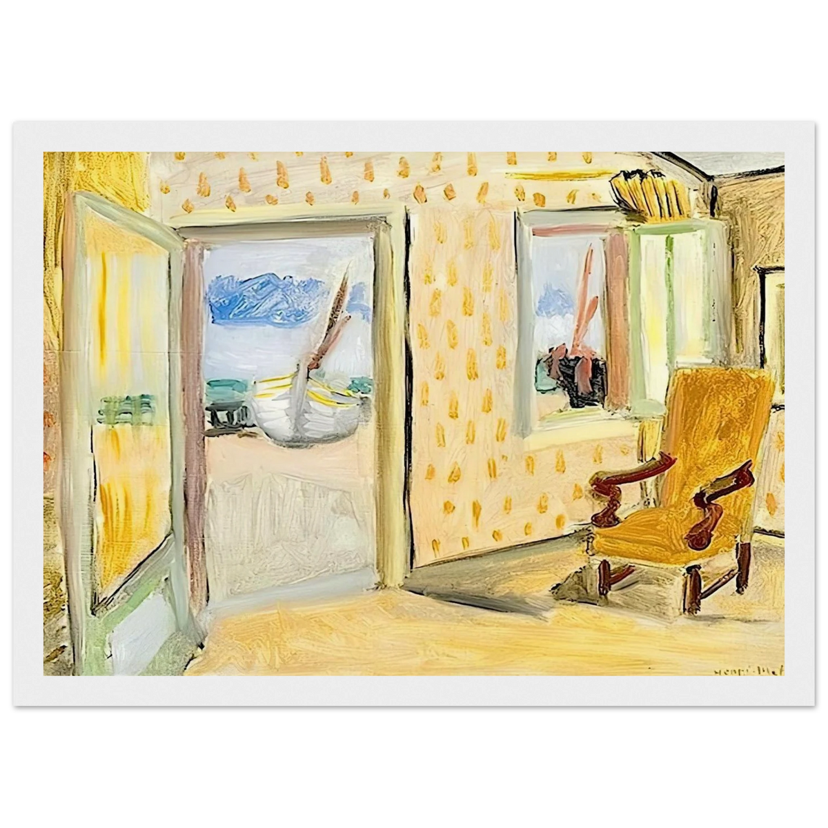 INTERIOR OPEN DOOR 1920 Framed Poster | Henri Matisse Framed Prints Wall Art | Henri Matisse Print