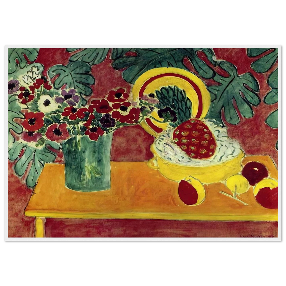 PINEAPPLE AND ANEMONES 1940 Framed Poster | Henri Matisse Framed Prints Wall Art | Henri Matisse Print
