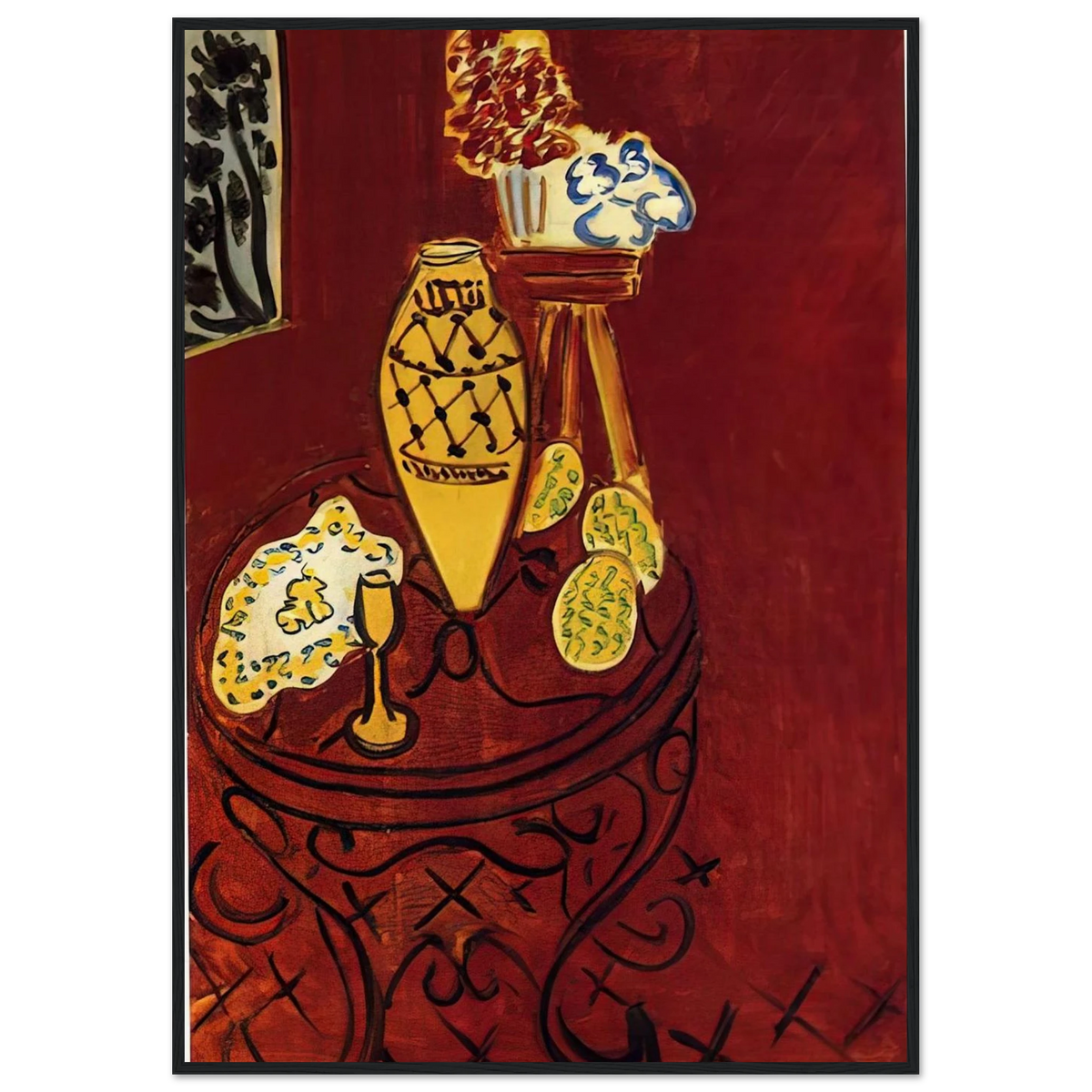 INTERIOR IN VENETIAN RED 1946 Framed Poster | Henri Matisse Framed Prints Wall Art | Henri Matisse Print