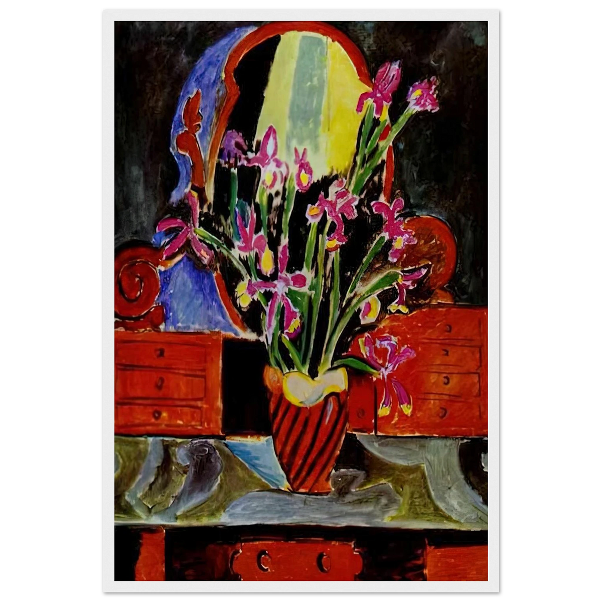 VASE OF IRISES 1912 Framed Poster | Henri Matisse Framed Prints Wall Art | Henri Matisse Print