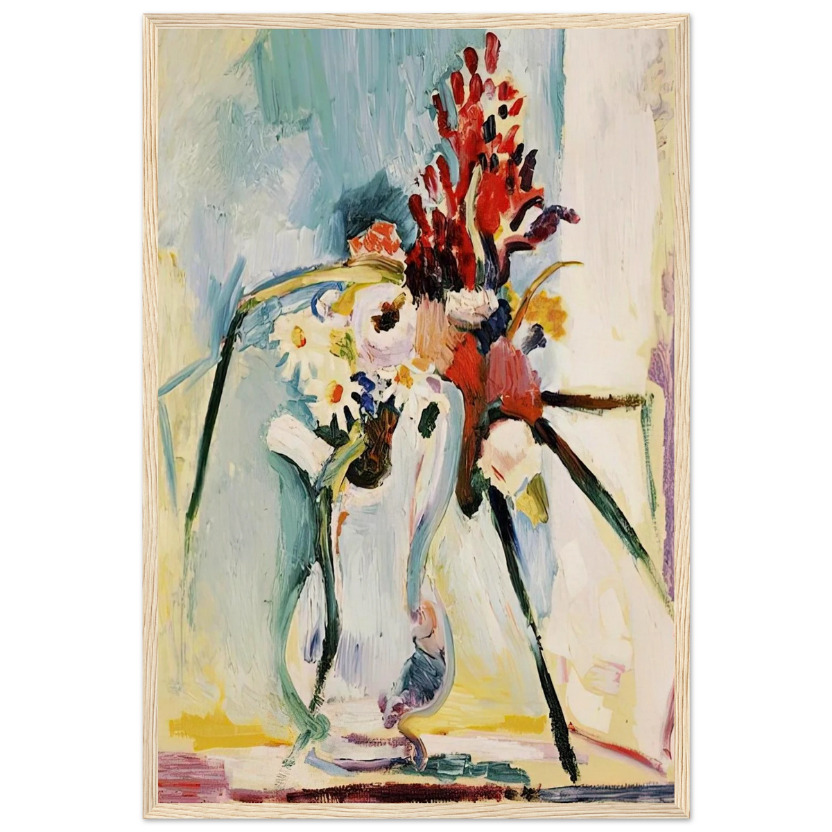 FLOWERS IN A PITCHER 1908 Framed Poster | Henri Matisse Framed Prints Wall Art | Henri Matisse Print