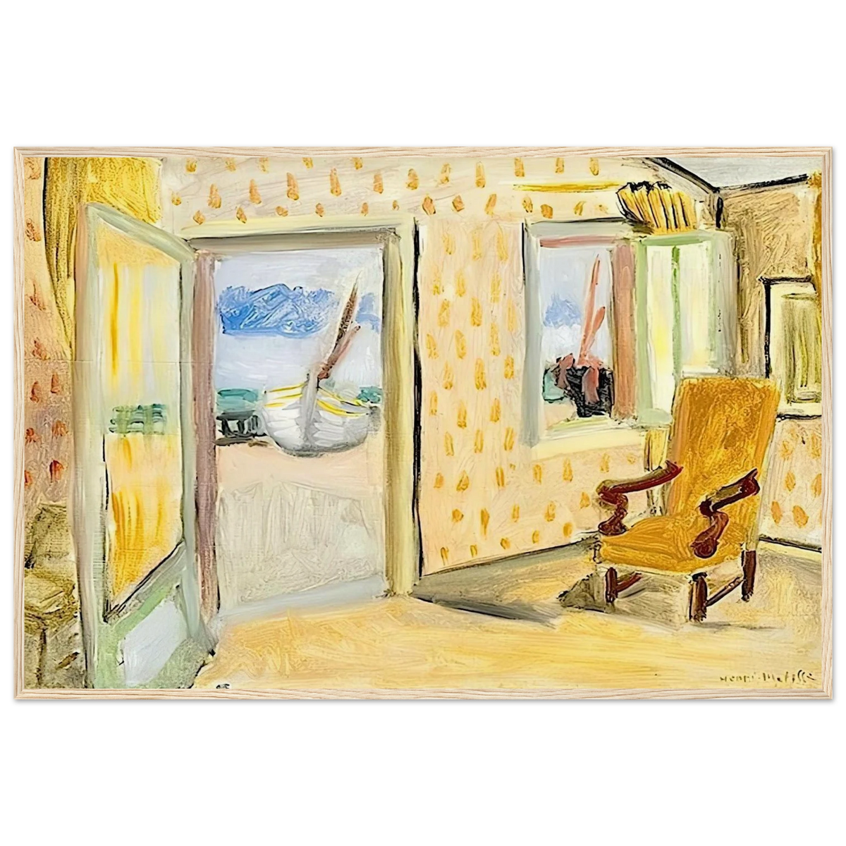 INTERIOR OPEN DOOR 1920 Framed Poster | Henri Matisse Framed Prints Wall Art | Henri Matisse Print