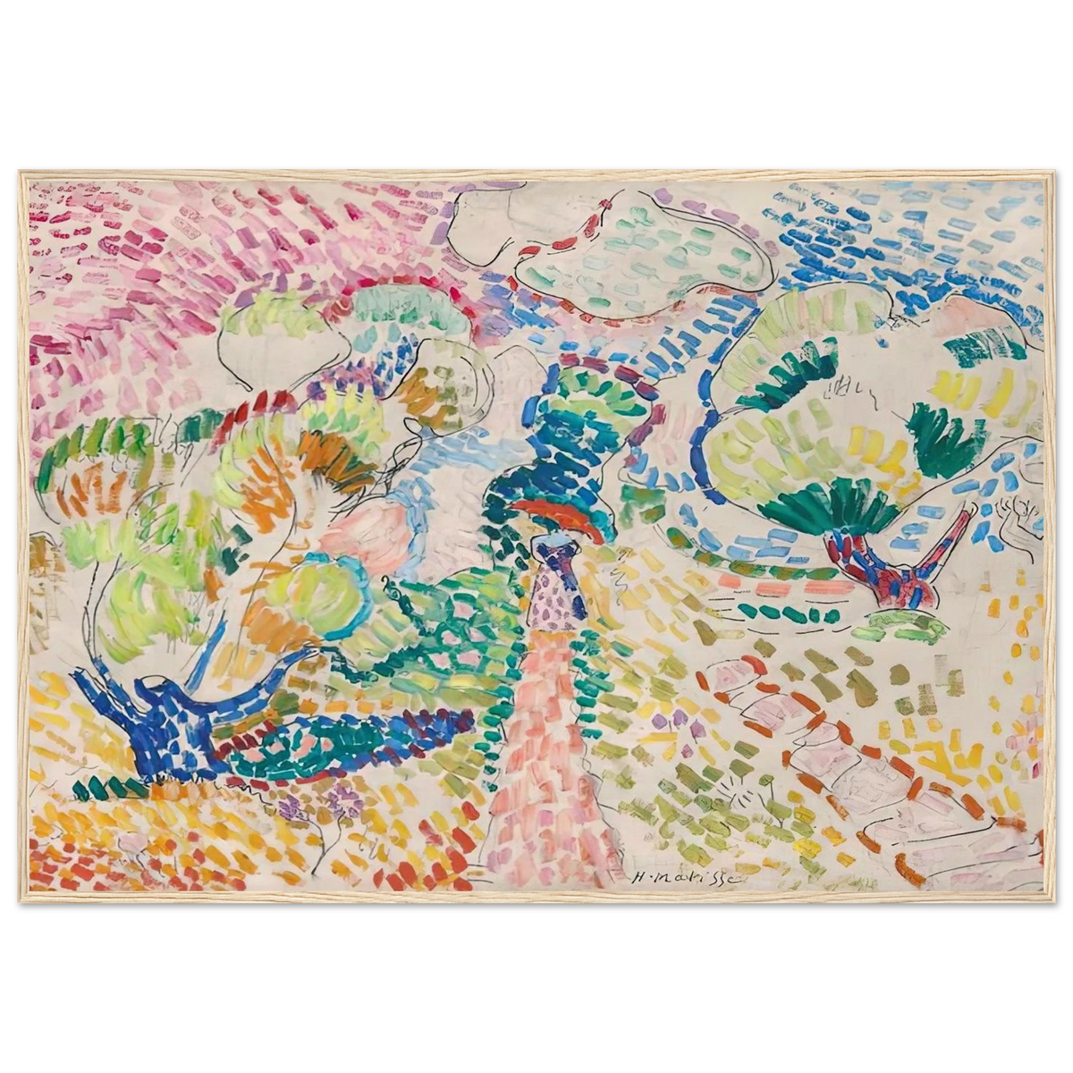 MADAME MATISSE IN THE OLIVE GROVE 1905 Framed Poster | Henri Matisse Framed Prints Wall Art | Henri Matisse Print