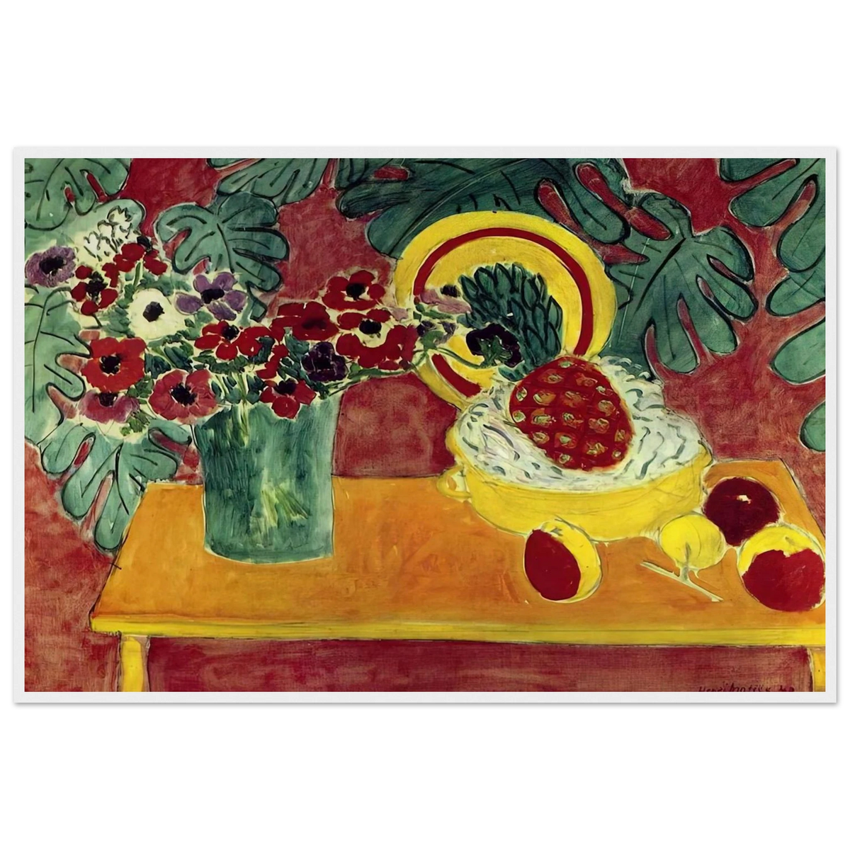 PINEAPPLE AND ANEMONES 1940 Framed Poster | Henri Matisse Framed Prints Wall Art | Henri Matisse Print