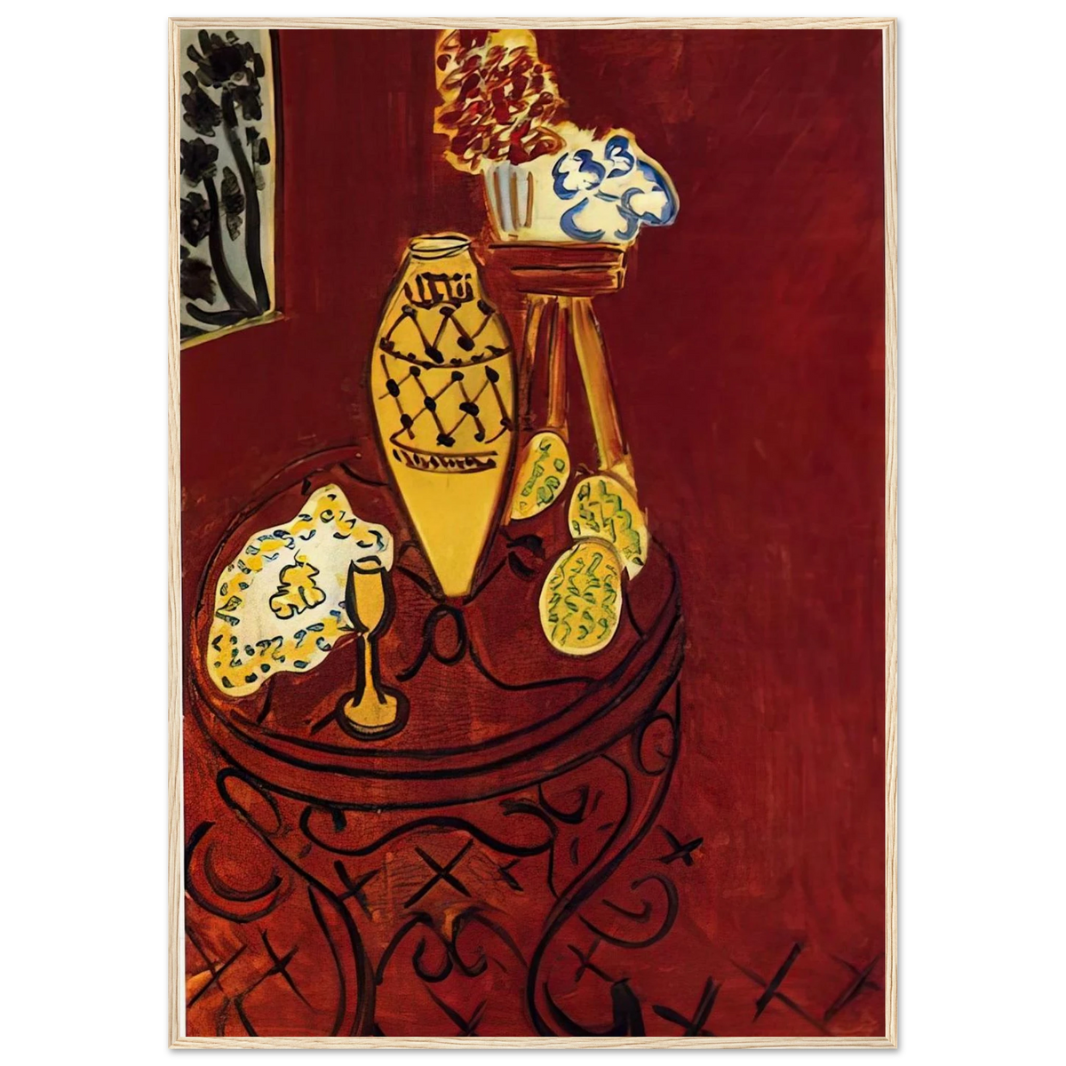 INTERIOR IN VENETIAN RED 1946 Framed Poster | Henri Matisse Framed Prints Wall Art | Henri Matisse Print