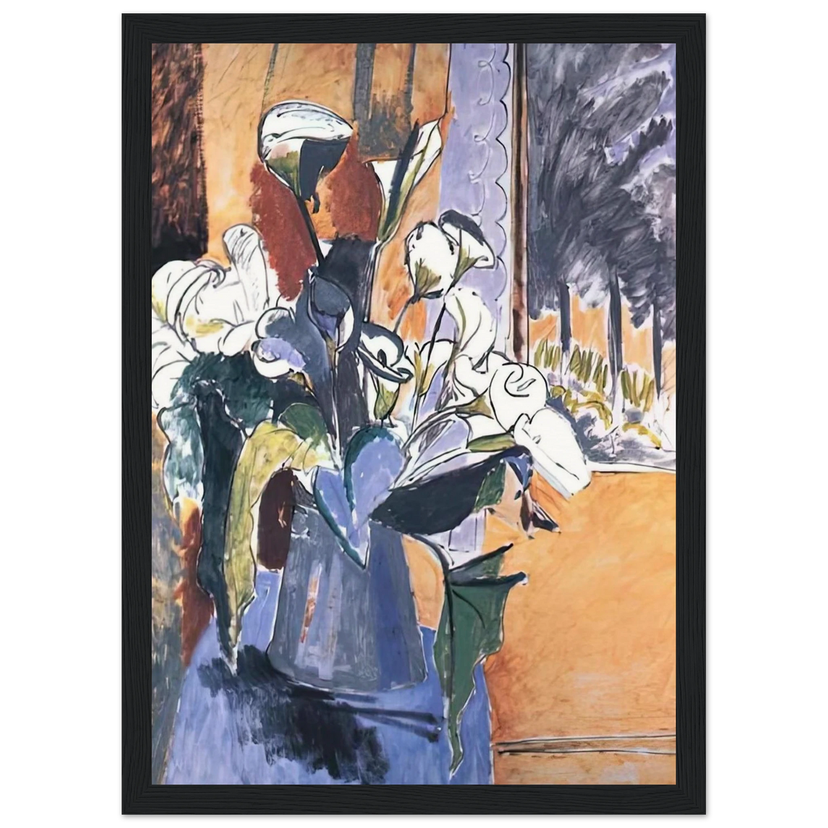 FLOWERS ON THE WINDOWSILL 1913 Framed Poster | Henri Matisse Framed Prints Wall Art | Henri Matisse Print