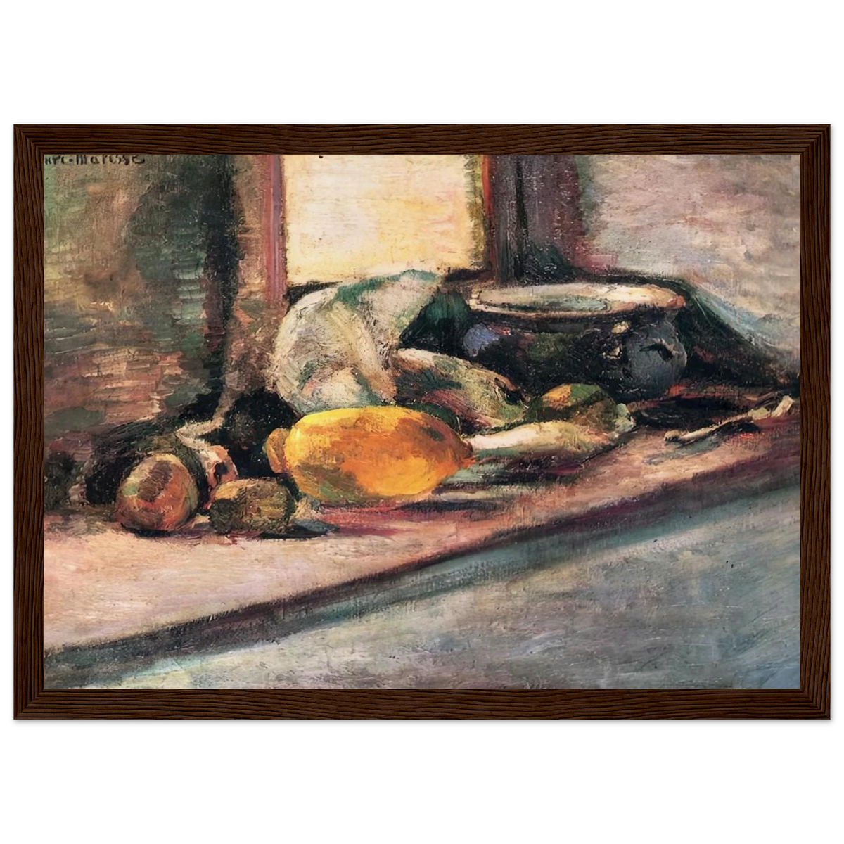 BLUE POT AND LEMON 1897 Framed Poster | Henri Matisse Framed Prints Wall Art | Henri Matisse Print