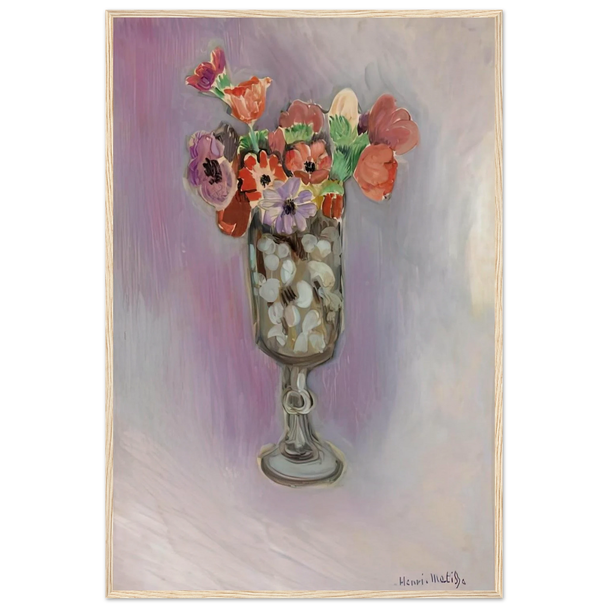 BOUQUET OF ANEMONES 1918 Framed Poster | Henri Matisse Framed Prints Wall Art | Henri Matisse Print