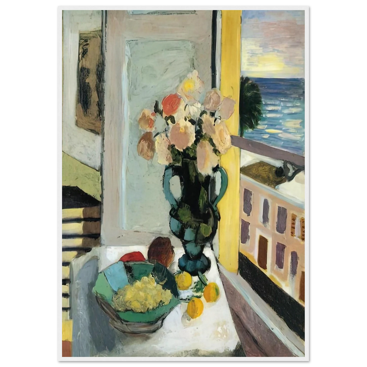 FLOWERS IN FRONT OF A WINDOW 1922 Framed Poster | Henri Matisse Framed Prints Wall Art | Henri Matisse Print