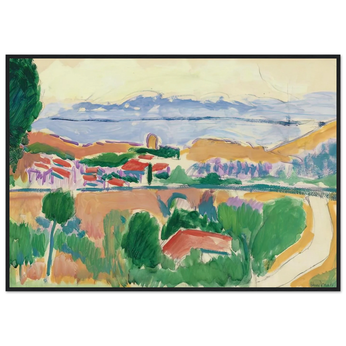 VUE DE COLLIOURE 1906 Framed Poster | Henri Matisse Framed Prints Wall Art | Henri Matisse Print