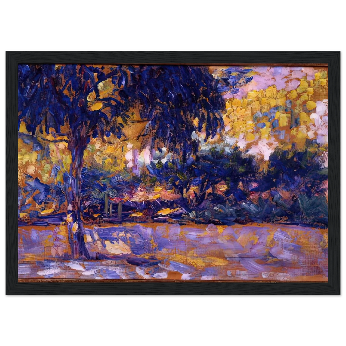 LANDSCAPE WITH EUCALYPTUS TREES AND RIVER TREES IN FRONT OF A RIVER 1908 Framed Poster | Henri Matisse Framed Prints Wall Art | Henri Matisse Print