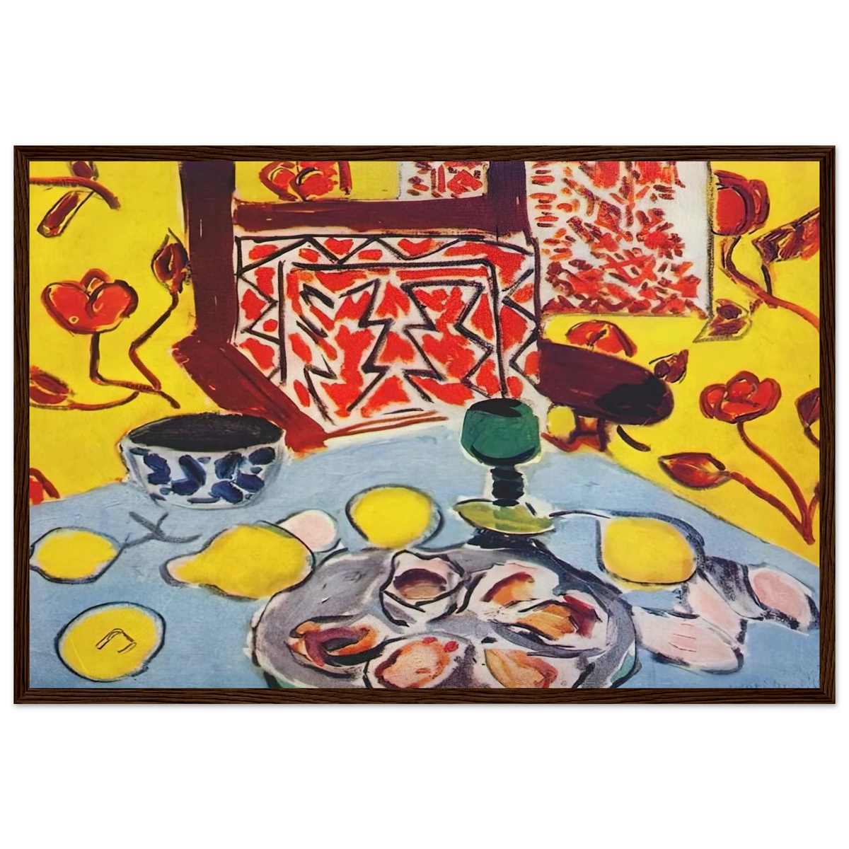 OYSTERS AND WOODEN ARMCHAIR 1943 Framed Poster | Henri Matisse Framed Prints Wall Art | Henri Matisse Print