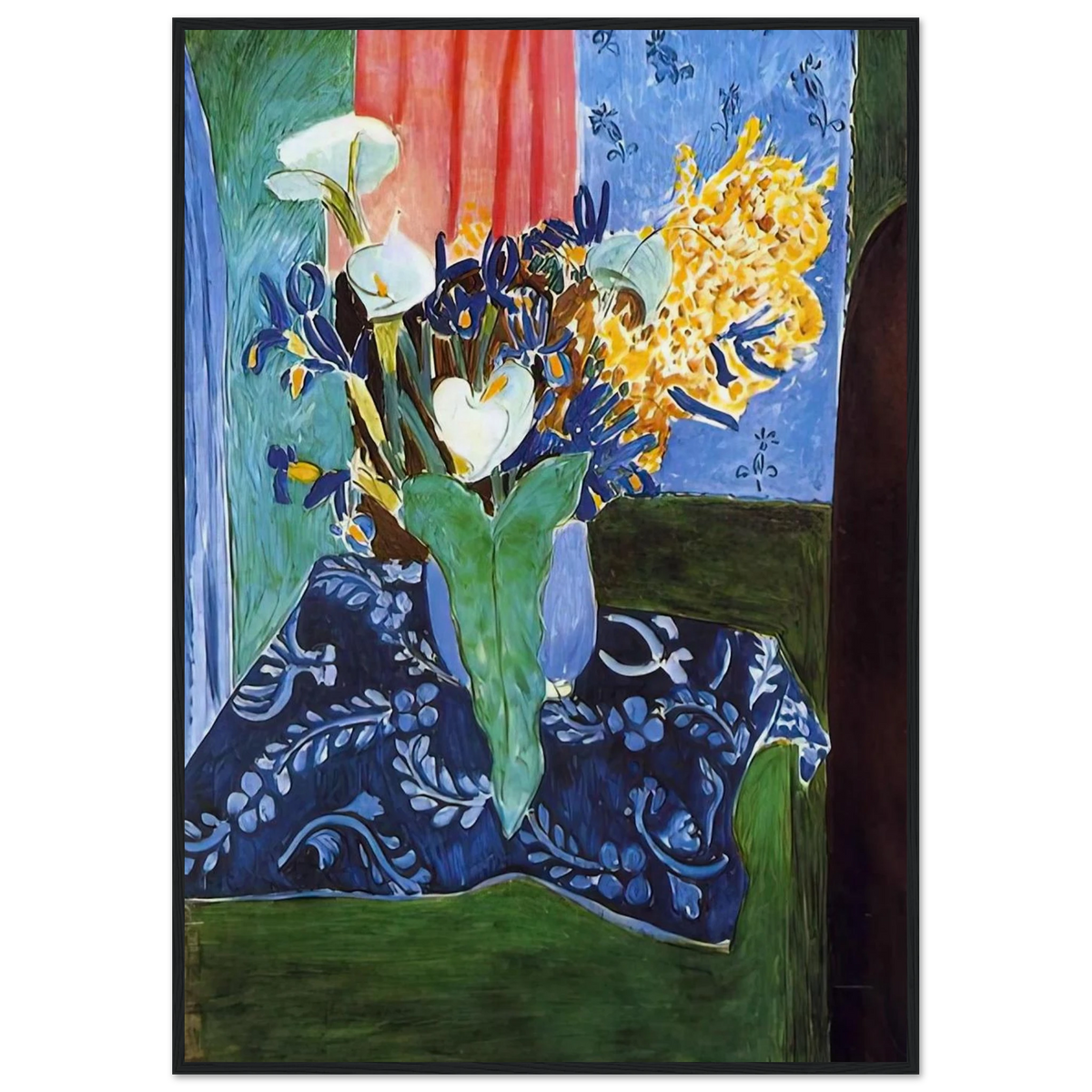 CALLA LILIES IRISES AND MIMOSAS 1913 Framed Poster | Henri Matisse Framed Prints Wall Art | Henri Matisse Print