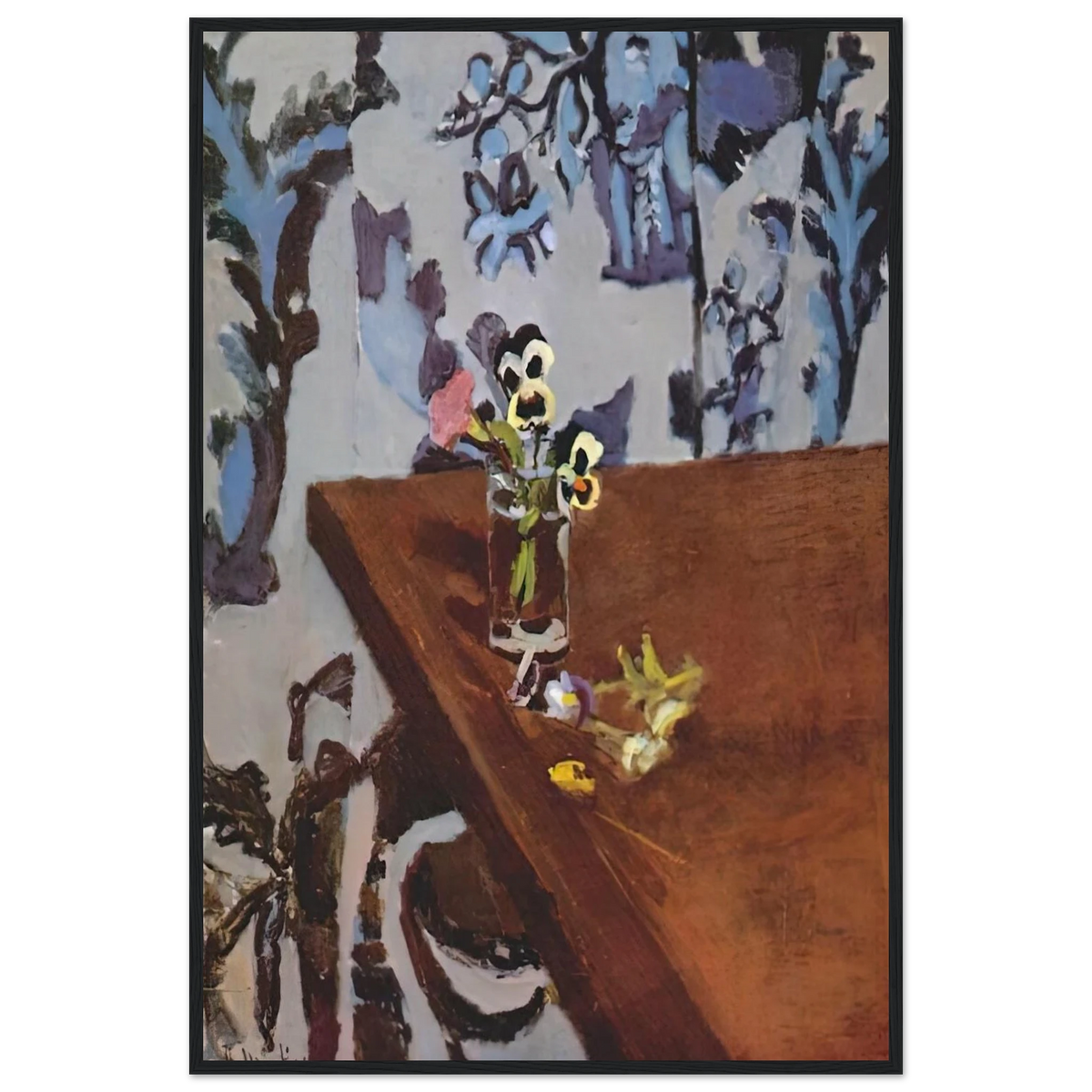 PANSIES ON A TABLE 1919 Framed Poster | Henri Matisse Framed Prints Wall Art | Henri Matisse Print