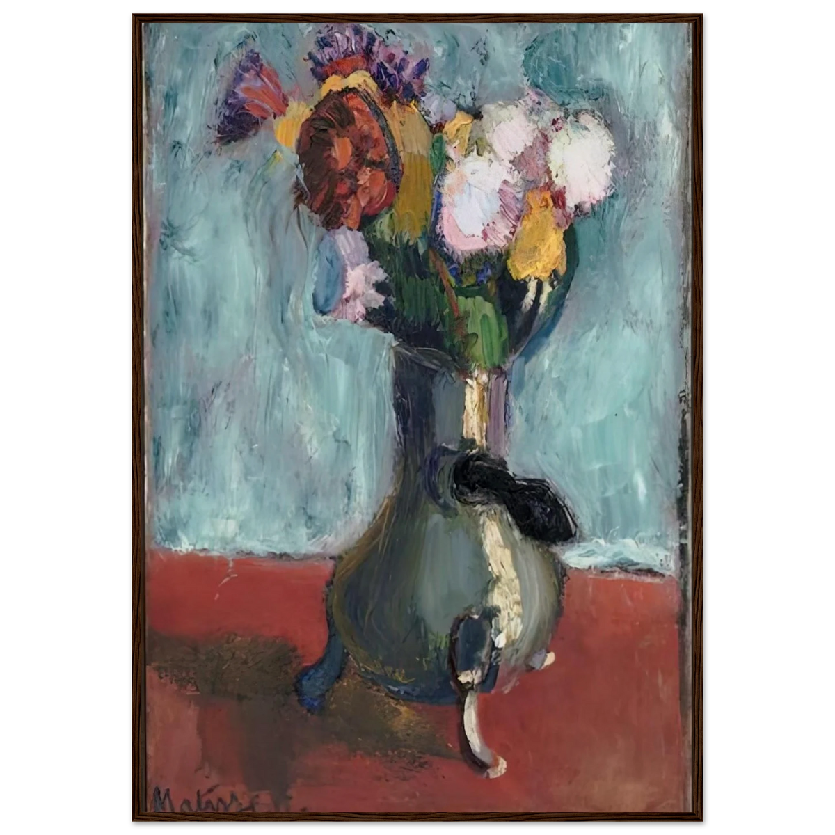 BOUQUET OF FLOWERS IN CHOCOLATE 1902 Framed Poster | Henri Matisse Framed Prints Wall Art | Henri Matisse Print