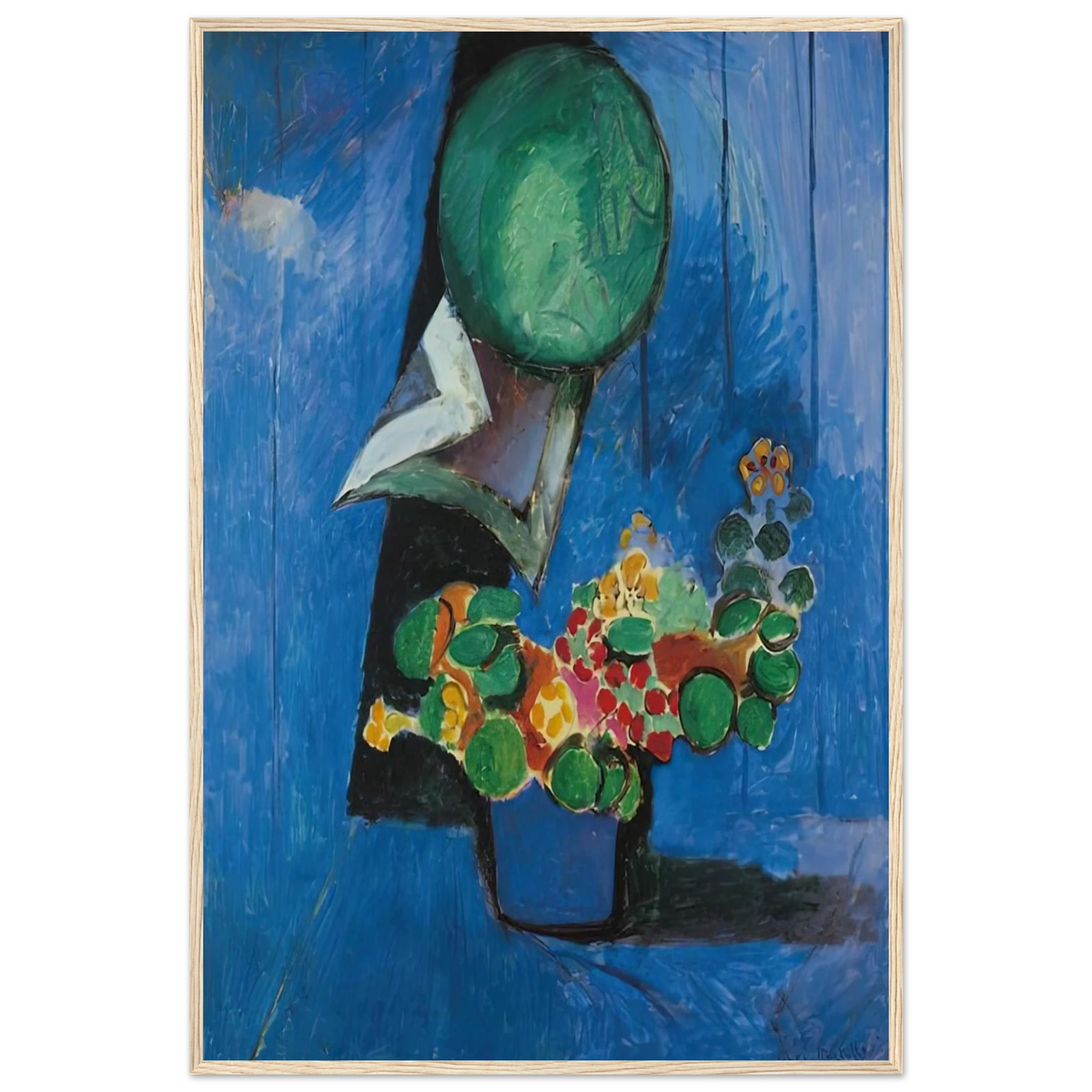 FLOWERS AND CERAMIC PLATE 1913 Framed Poster | Henri Matisse Framed Prints Wall Art | Henri Matisse Print