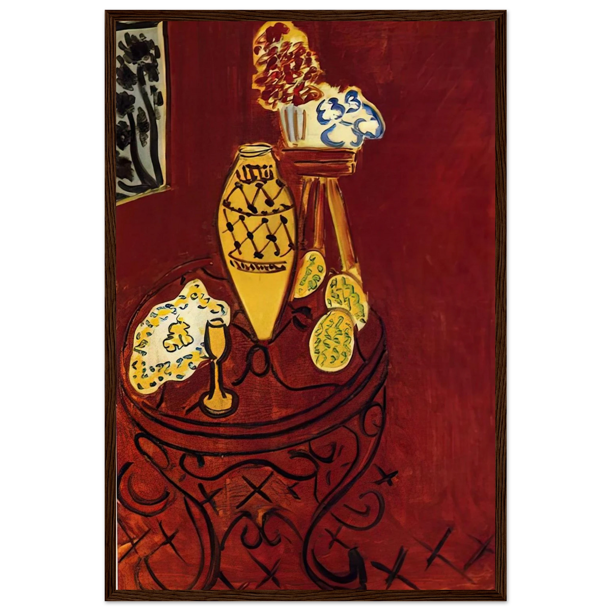 INTERIOR IN VENETIAN RED 1946 Framed Poster | Henri Matisse Framed Prints Wall Art | Henri Matisse Print
