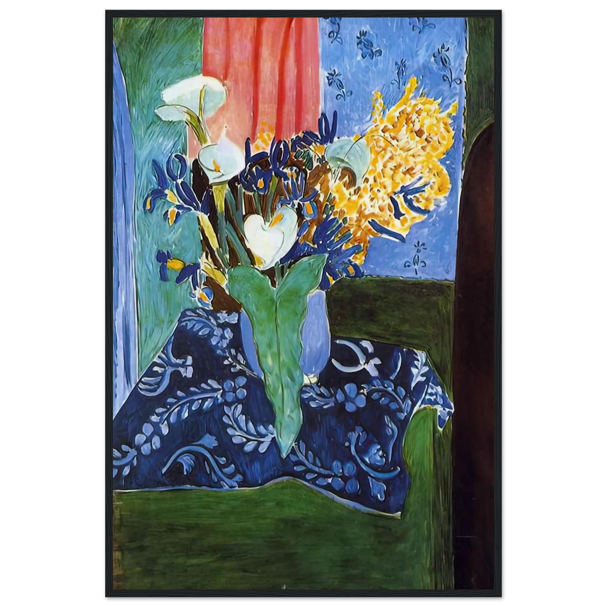 CALLA LILIES IRISES AND MIMOSAS 1913 Framed Poster | Henri Matisse Framed Prints Wall Art | Henri Matisse Print