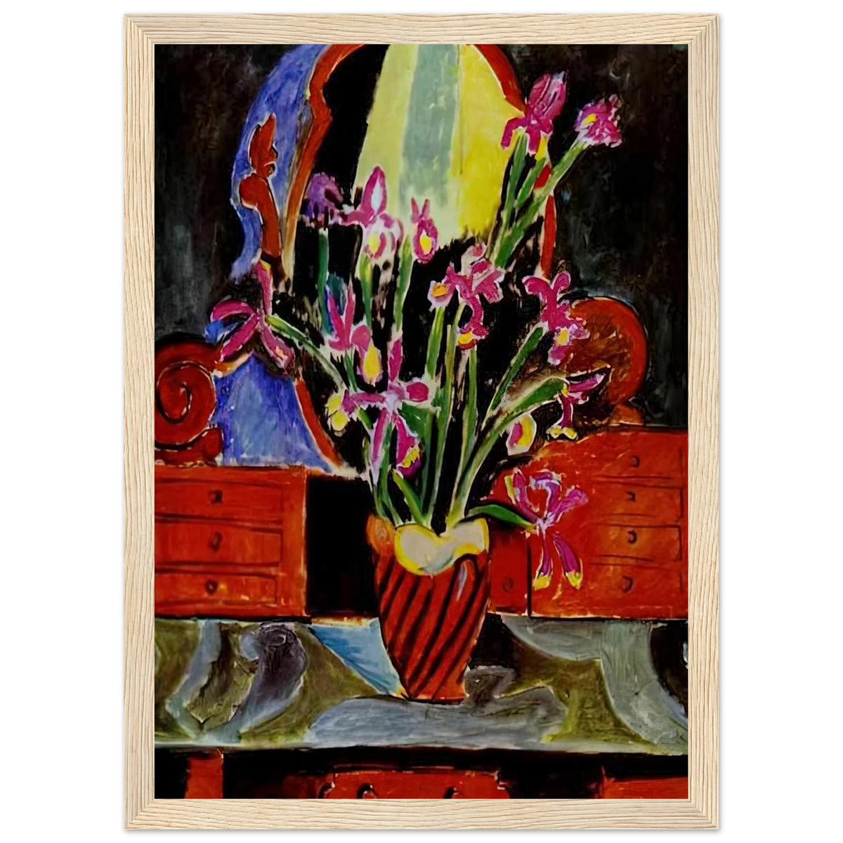 VASE OF IRISES 1912 Framed Poster | Henri Matisse Framed Prints Wall Art | Henri Matisse Print