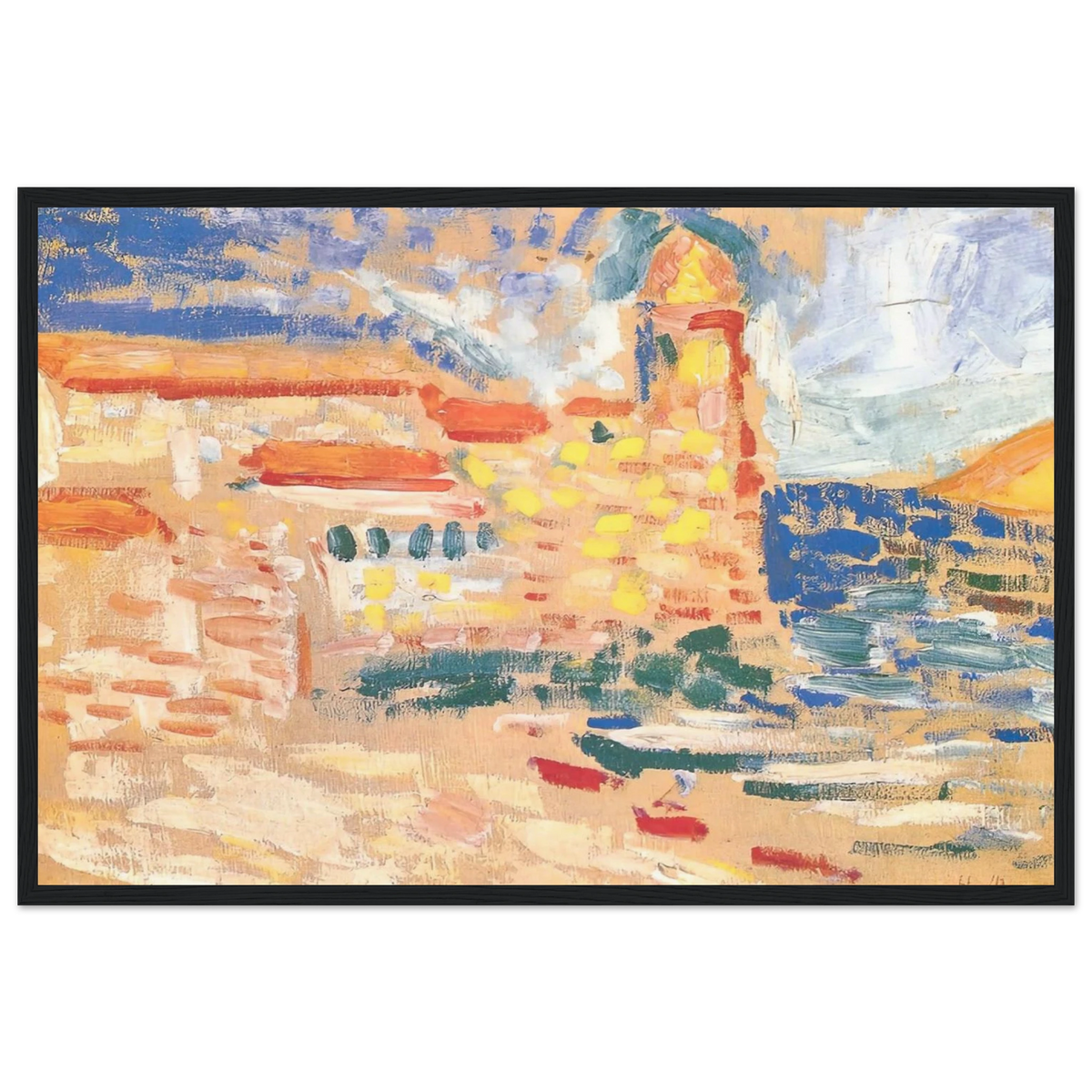 VIEW OF COLLIOURE WITH CHURCH 1905 Framed Poster | Henri Matisse Framed Prints Wall Art | Henri Matisse Print