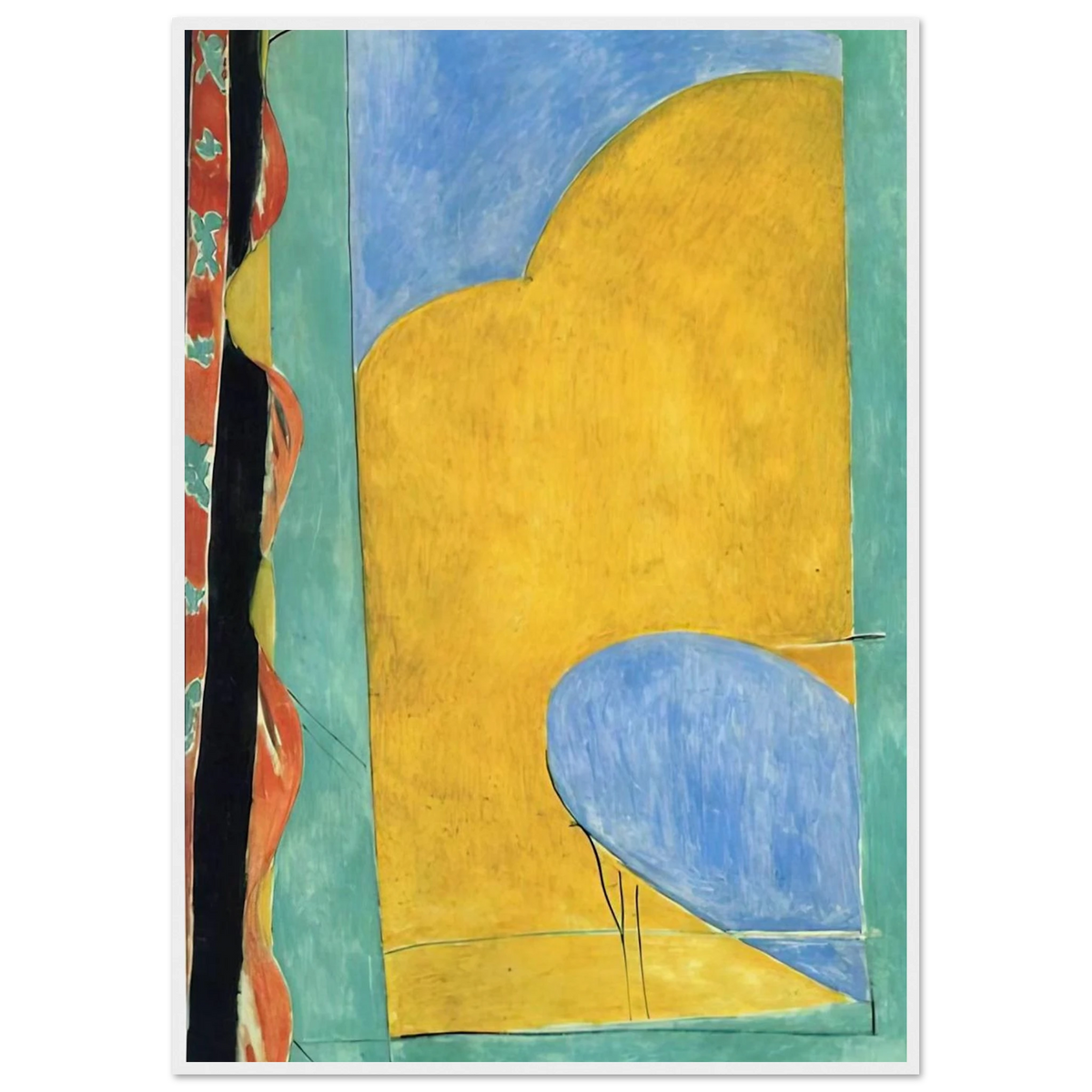 THE YELLOW CURTAIN Framed Poster | Henri Matisse Framed Prints Wall Art | Henri Matisse Print