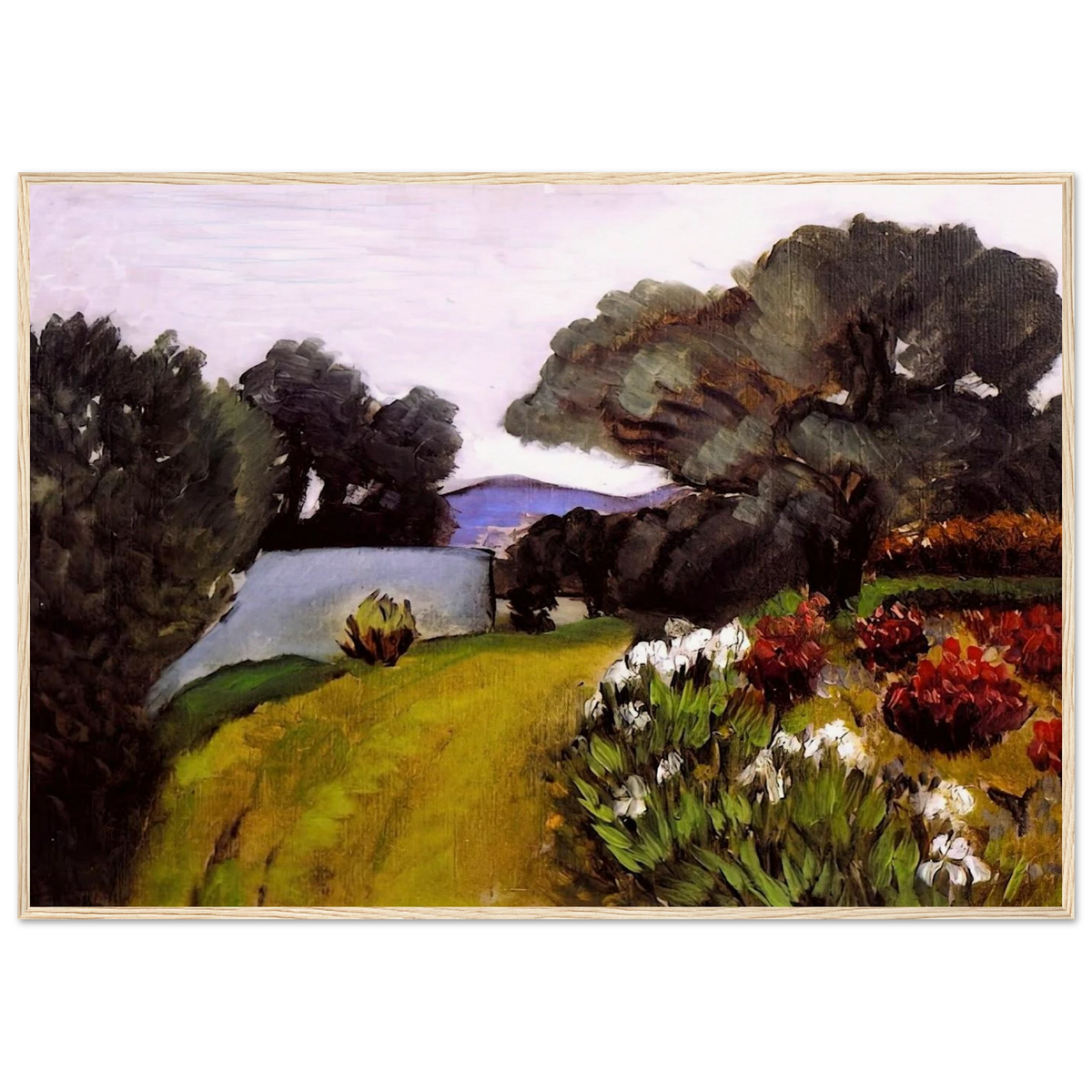 IN THE NICE COUNTRYSIDE GARDEN OF IRISES 1919 Framed Poster | Henri Matisse Framed Prints Wall Art | Henri Matisse Print
