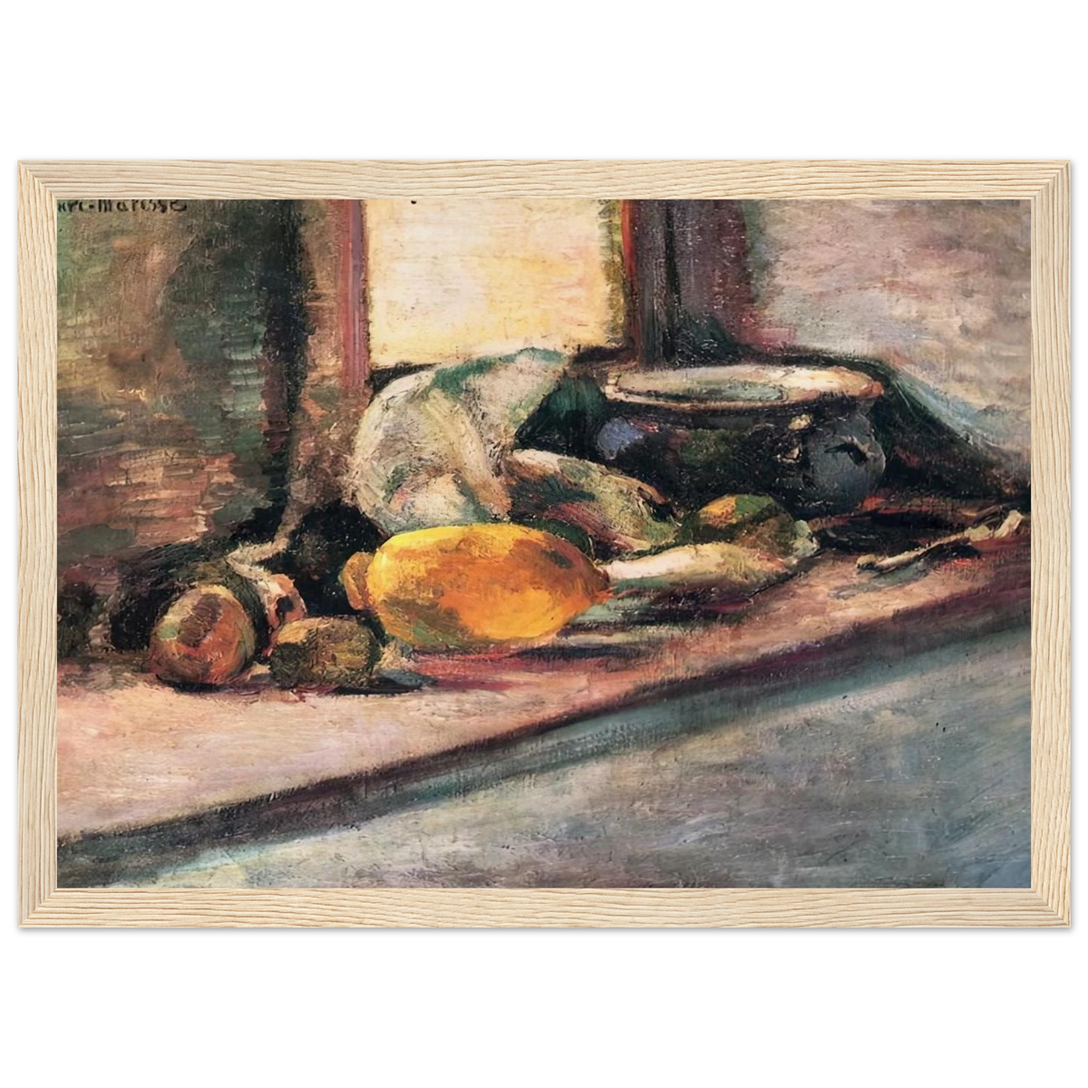 BLUE POT AND LEMON 1897 Framed Poster | Henri Matisse Framed Prints Wall Art | Henri Matisse Print
