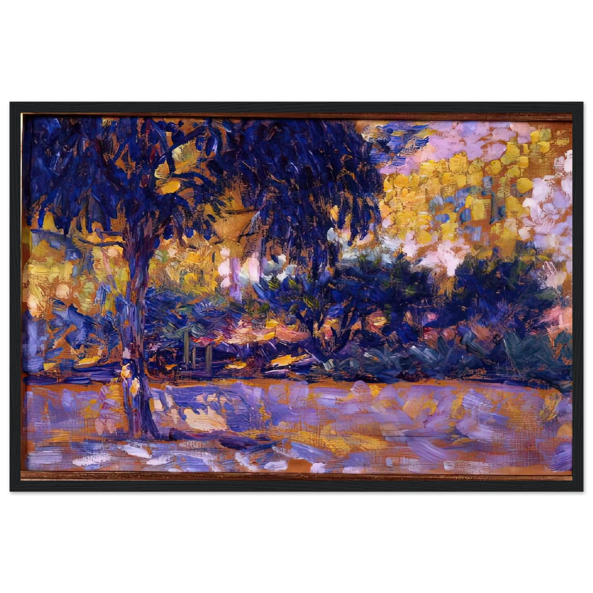 LANDSCAPE WITH EUCALYPTUS TREES AND RIVER TREES IN FRONT OF A RIVER 1908 Framed Poster | Henri Matisse Framed Prints Wall Art | Henri Matisse Print