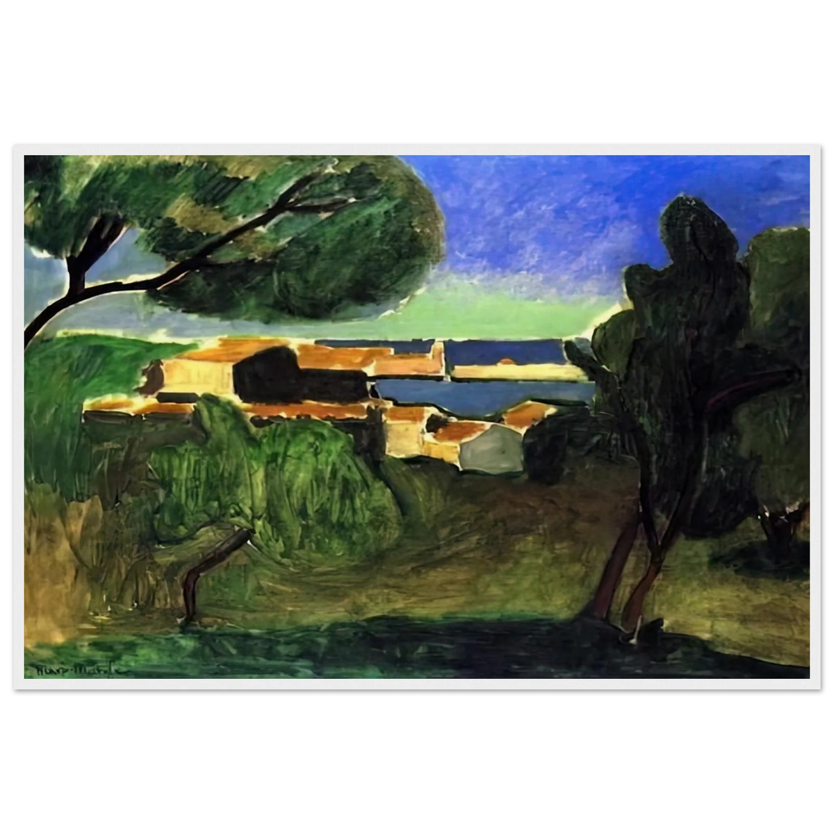 LANDSCAPE AT COLLIOURE III 1907 Framed Poster | Henri Matisse Framed Prints Wall Art | Henri Matisse Print