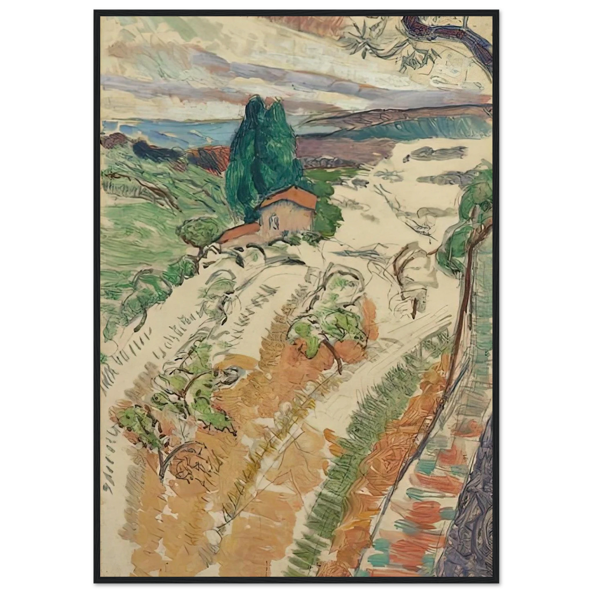 PAYSAGE ST TROPEZ 1904 Framed Poster | Henri Matisse Framed Prints Wall Art | Henri Matisse Print