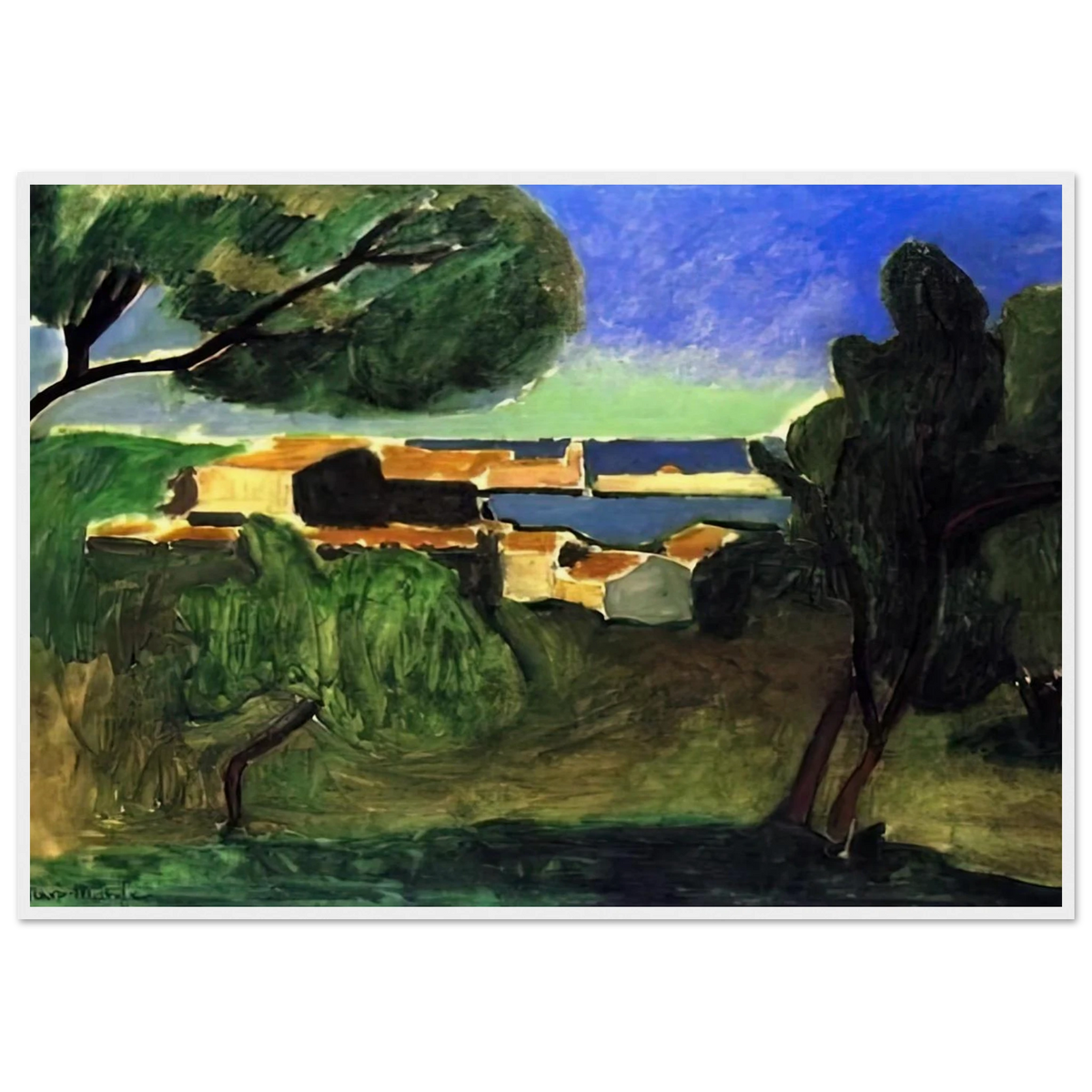 LANDSCAPE AT COLLIOURE III 1907 Framed Poster | Henri Matisse Framed Prints Wall Art | Henri Matisse Print